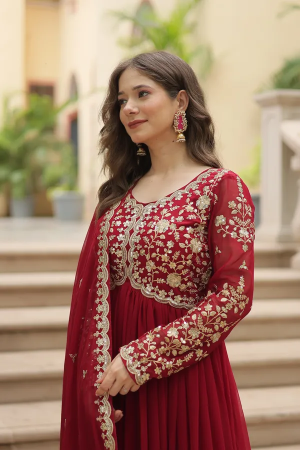 Maroon_Faux_Blooming_Gown_Multi_Embroidered_Work_Push_Premium_For_Women