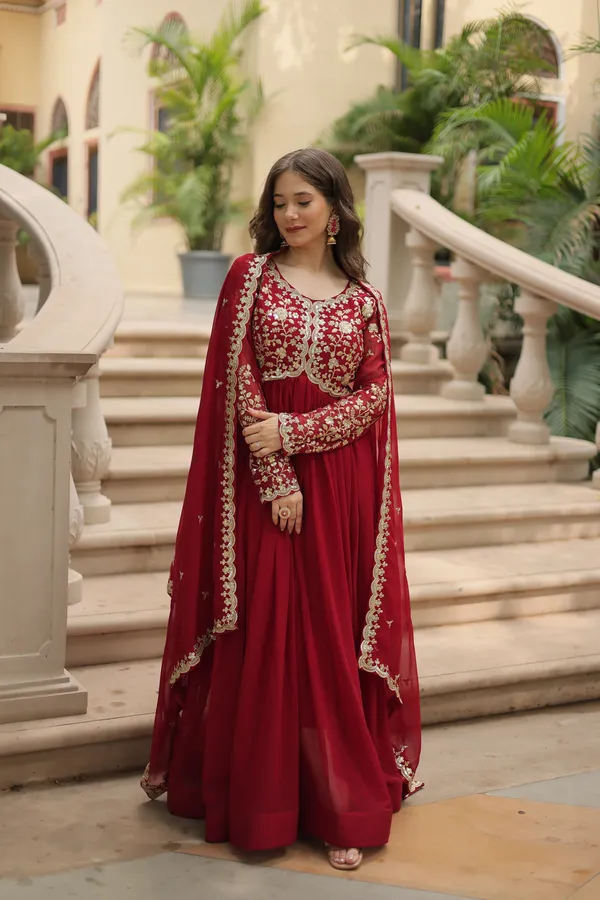 Maroon_Faux_Blooming_Gown_Multi_Embroidered_Work_Push_Premium_For_Women