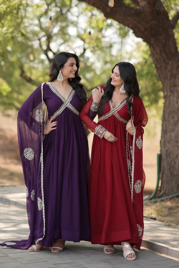 Purple_Premium_Readymade_Alia_Cut_Gown_With_Dupatta_Set_For_Women