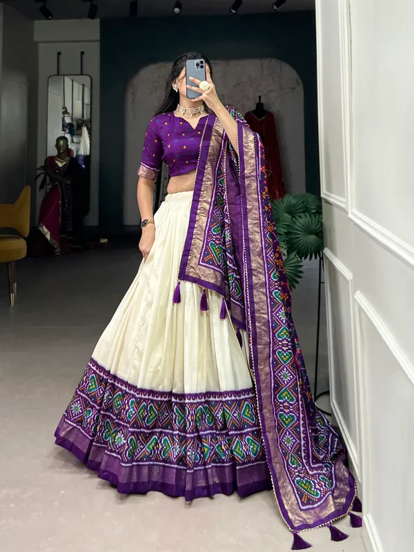 Purple_Tussar_Silk_Wedding_Grace_in_Patola_Print_Lehenga_Choli_For_Women