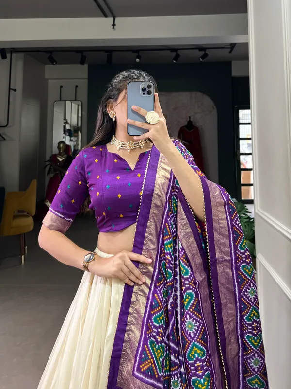 Purple_Tussar_Silk_Wedding_Grace_in_Patola_Print_Lehenga_Choli_For_Women