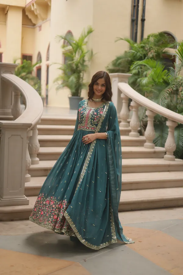 Rama_Faux_Georgette_With_Embroidered_work_Sharara_Kurti_Push_Premium_For_Women
