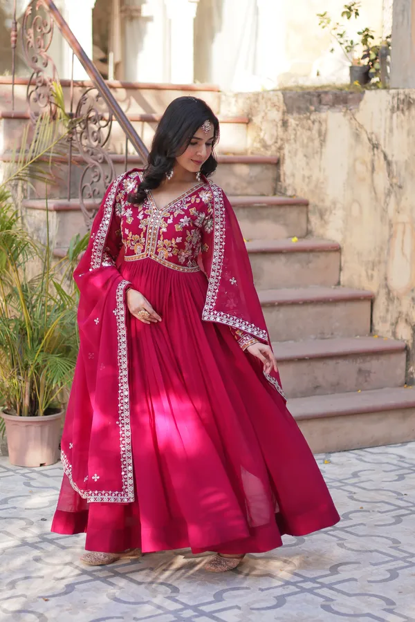 Pink_Readymade_Gown_Push_Premium_For_Women