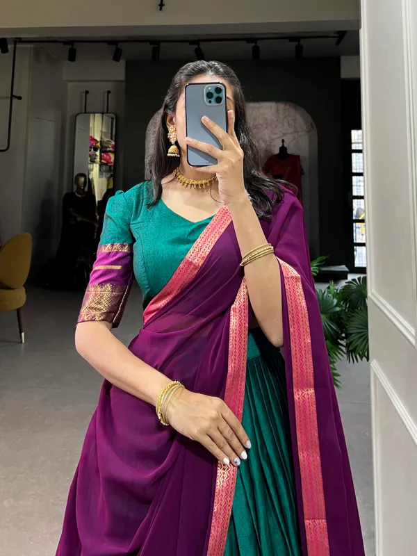 Immerse_Yourself_in_Tradition_with_Our_South_Style_Poly_Cotton_Half_Saree,_Paired_with_an_Elegant_Georgette_Dupatta??