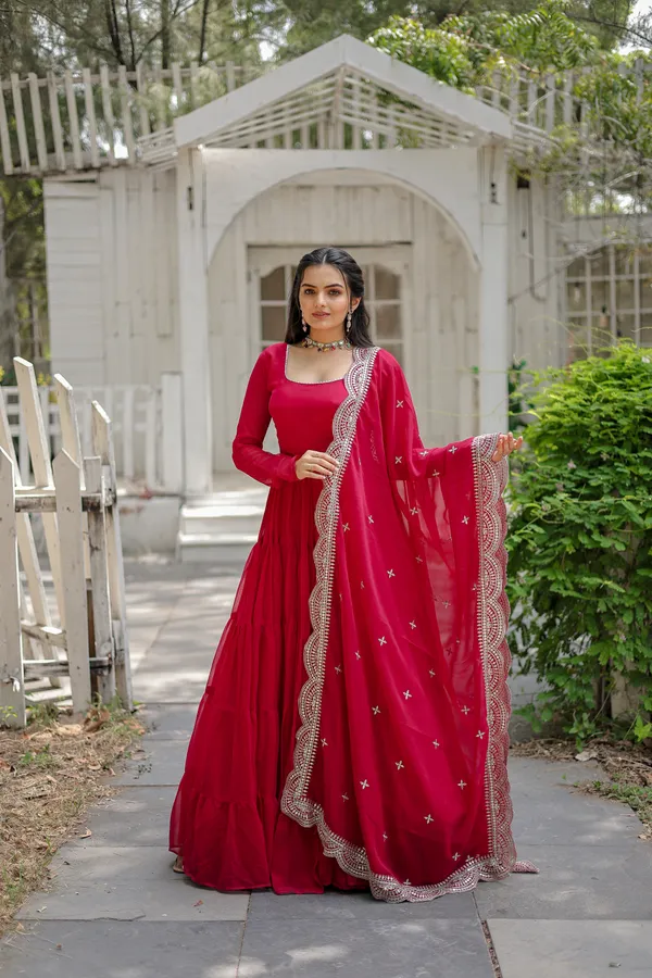 Pink_Desirable_Fully_Flaired_Gown_Georgette_And_Designer_Embroidered_Dupatta_For_Women