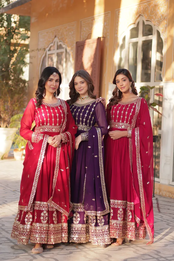 Maroon_Gown_Ethnic_Design_With_Dupatta_Set_Ethnic_Wear_Push_Premium_For_Women