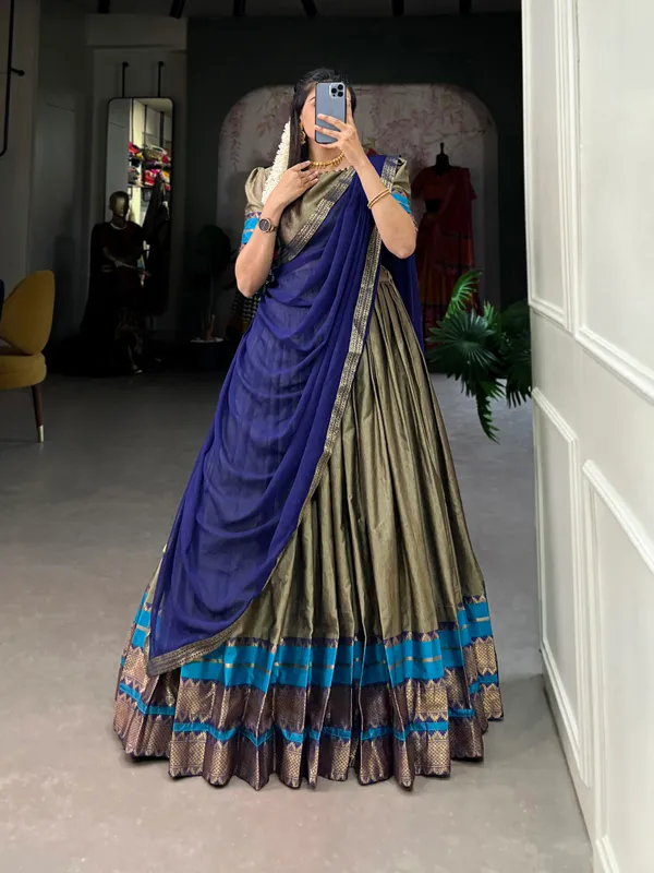 Immerse_Yourself_in_Tradition_with_Our_South_Style_Poly_Cotton_Half_Saree,_Paired_with_an_Elegant_Georgette_Dupatta??