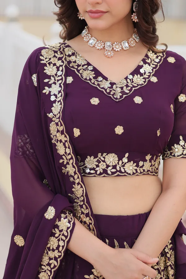 WineThread_Embroidered_Fully_Flaired_Georgette_Lehenga_For_Women
