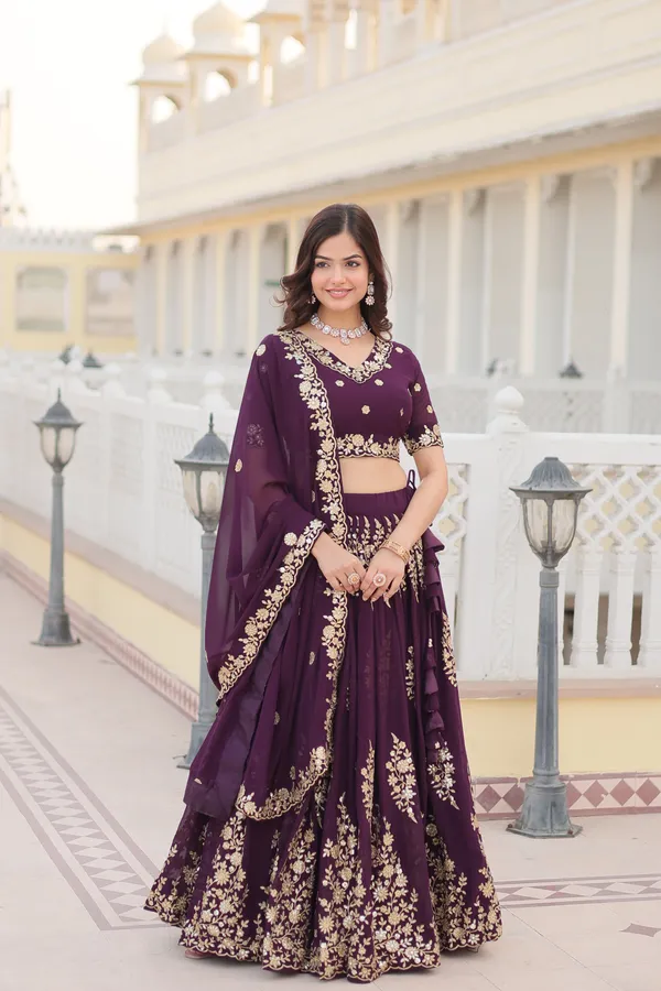 WineThread_Embroidered_Fully_Flaired_Georgette_Lehenga_For_Women