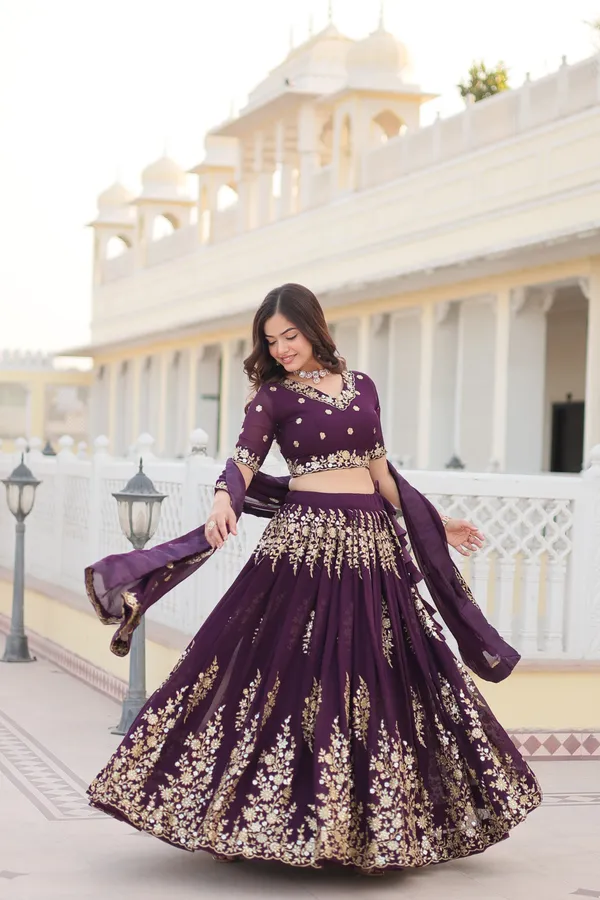 WineThread_Embroidered_Fully_Flaired_Georgette_Lehenga_For_Women