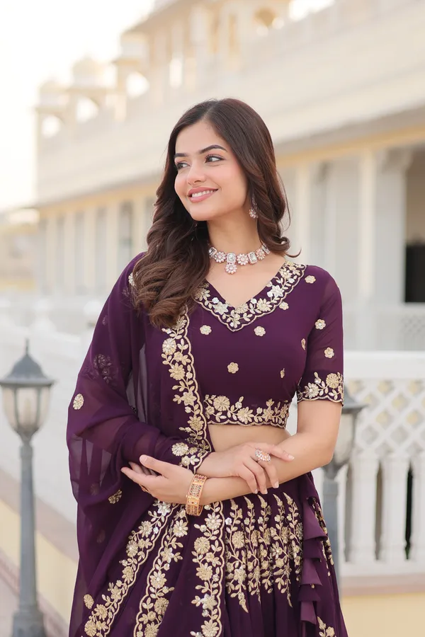 WineThread_Embroidered_Fully_Flaired_Georgette_Lehenga_For_Women