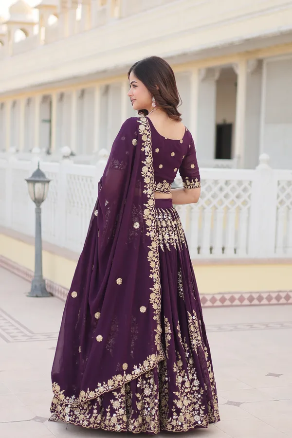 WineThread_Embroidered_Fully_Flaired_Georgette_Lehenga_For_Women