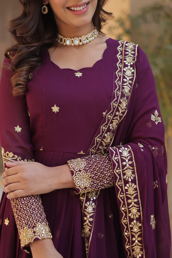 Wine_Designer_Gown__Thread_&_Sequins_Embroidery_For_Women