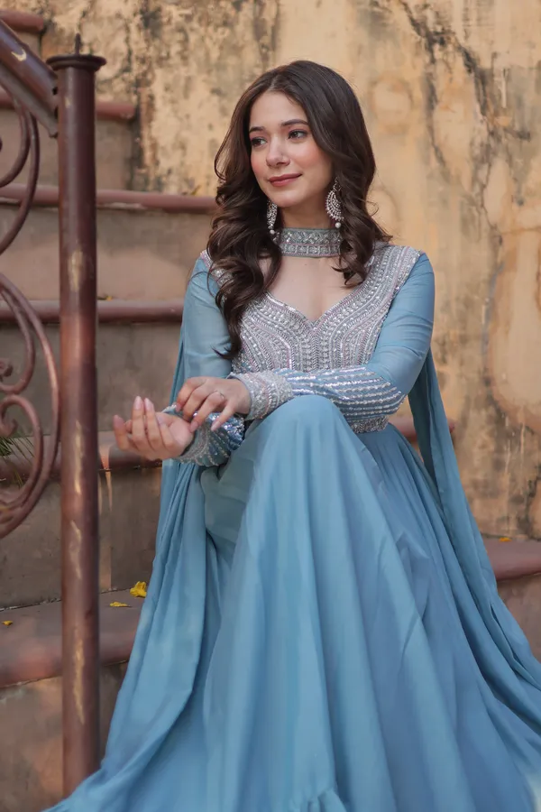 Sky_Blue_Readymade_Gown_Push_Premium_For_Women