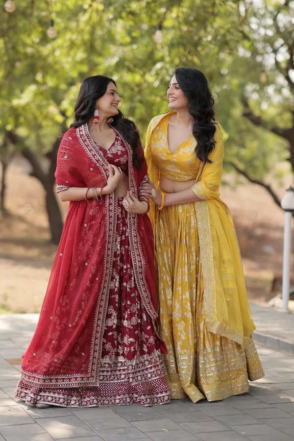 Maroon_Designer_Dyeable_Pure_Viscose_Jacquard_Fabric_Lehenga_Choli_&_Dupatta_Set_For_Women