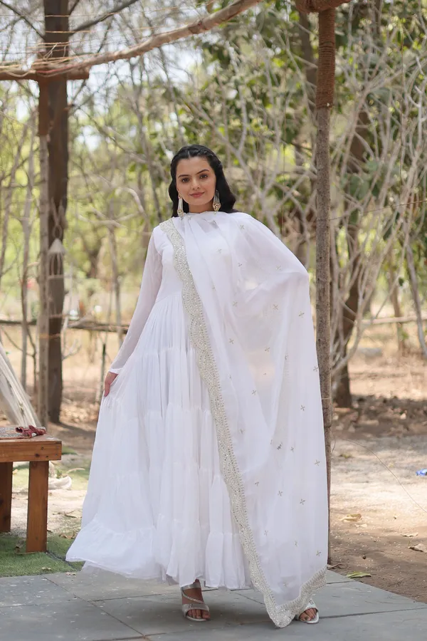 White_Desirable_Fully_Flaired_Gown_Georgette_And_Designer_Embroidered_Dupatta_For_Women