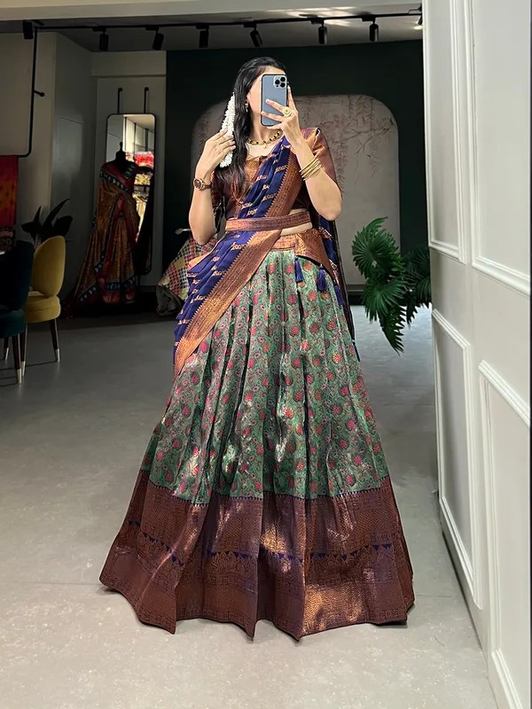 The_Elegant_Jacquard_lehenga_choli_is_a_classic_number_that_Deserves_all_Attention._Specially_design_to_wear_in_Wedding,_Functions_and_Special_Occasions