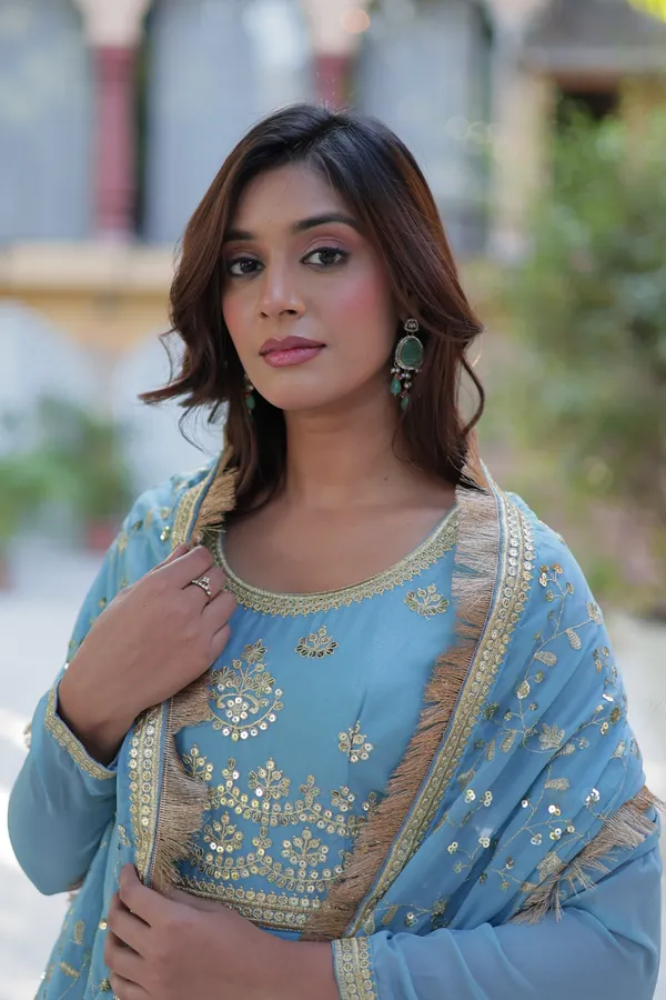 Sky_Blue_Embroidery_Design_Gown_With_Dupatta_Set_Georgette_Fabric_Push_premium_For_Women