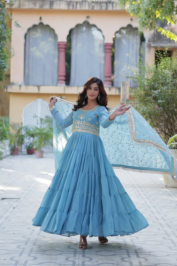 Sky_Blue_Embroidery_Design_Gown_With_Dupatta_Set_Georgette_Fabric_Push_premium_For_Women