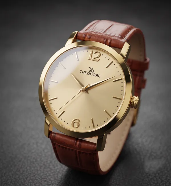 THEODORE_Men__Classic_Premium_Strap_Watch_For_Men_-_TD16608_With_1_Year_Warranty