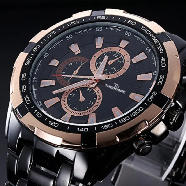 Pack_of_2__Watches_Black_Analogue_Round_Dial_and_Chrome_Watch_With_1_year_warranty_for_Couple_TD30-199