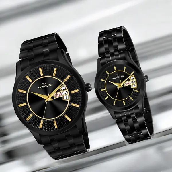 Black_Date_and_Day_Metal_Chain_Watch_With_1_year_warranty_for_Coupke