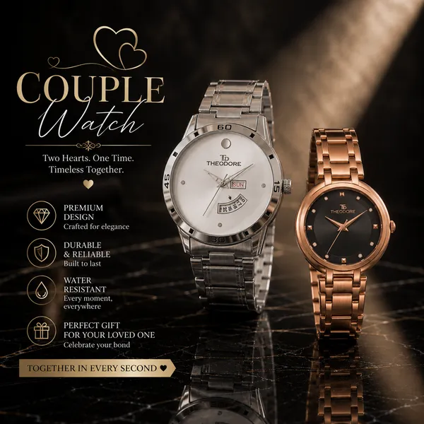 Classic_Dual_Tone_Shade_Stainless_Steel_Metal_Chain_Watch_for_Couple_-_TD192-530_1_Year_Warranty