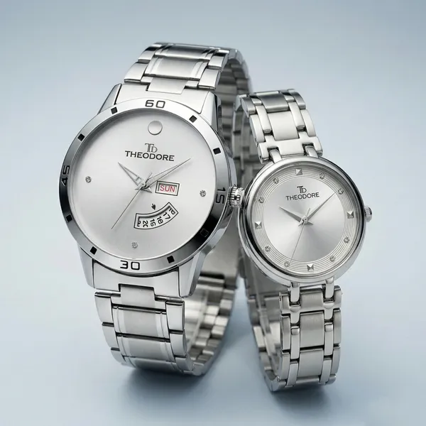 Couple_Classic_Silver_Shade_Metal_Chain_Watch_for_Couple_-_TD192-513