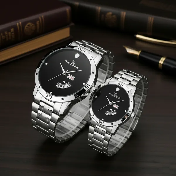 Couple_Premium_Date_and_Day_Stainless_Steel_Chain_Watch__With_1_year_warranty__TD198-199