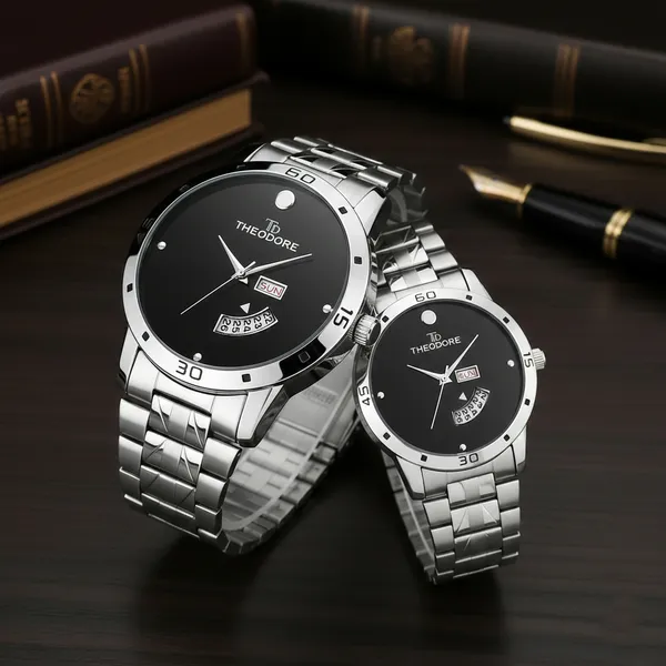 Couple_Premium_Date_and_Day_Stainless_Steel_Chain_Watch__With_1_year_warranty__TD198-199