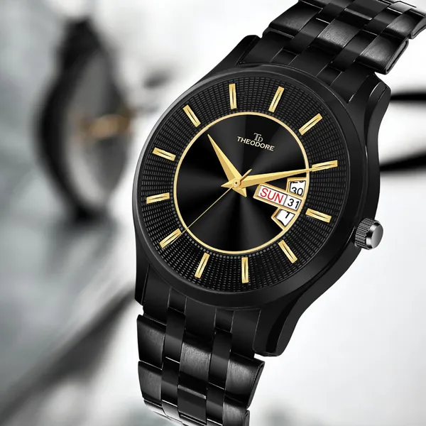 Black_Date_and_Day_Metal_Chain_Watch_With_1_year_warranty_for_Coupke