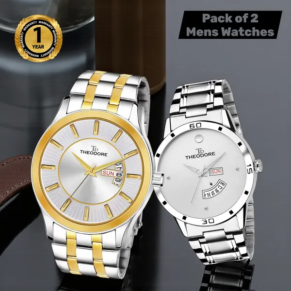 Pack_of_2_Mens_Watches_Dual_Tone_Analogue_Round_Dial_and_White_Watch_With_1_year_warranty_TD408-192