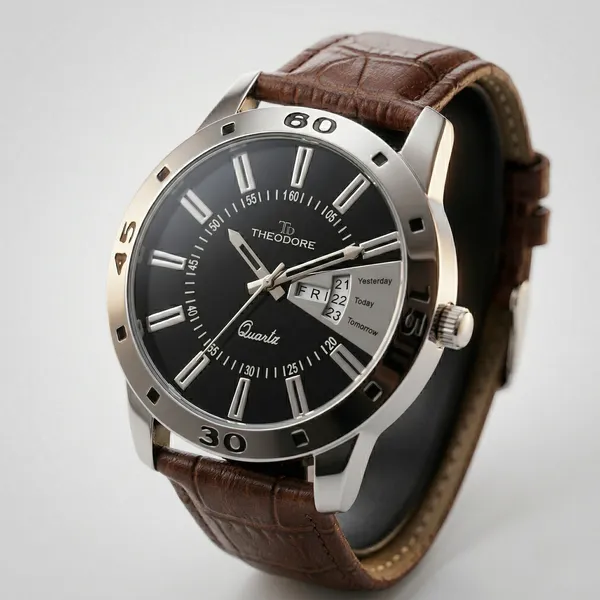 Pack_of_2_Silver_Date_And_Day_Round_Dial_and_Black_Metal_Chain_Watch_With_1_year_warranty_for_Men_-_TD506-688