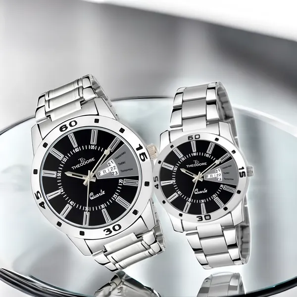 Couple_Premium_Date_and_Day_Stainless_Steel_Chain_Watch_-_With_1_year_warranty_TD188-189