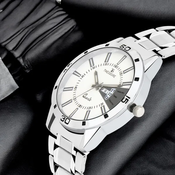 Premium_Date_and_Day_Stainless_Steel_Chain_Watch_-_With_1_year_warranty_for_Couple