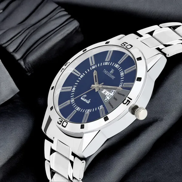 Premium_Date_and_Day_Stainless_Steel_Chain_Watch_-_With_1_year_warranty_for_Couple