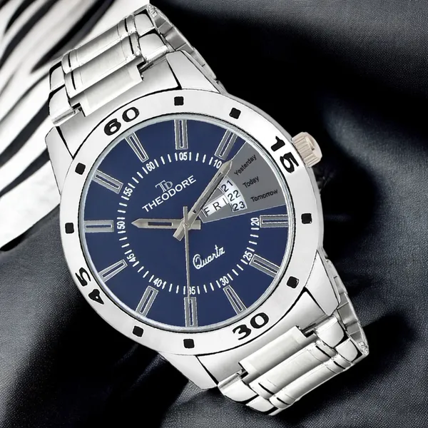Premium_Date_and_Day_Stainless_Steel_Chain_Watch_-_With_1_year_warranty_for_Couple