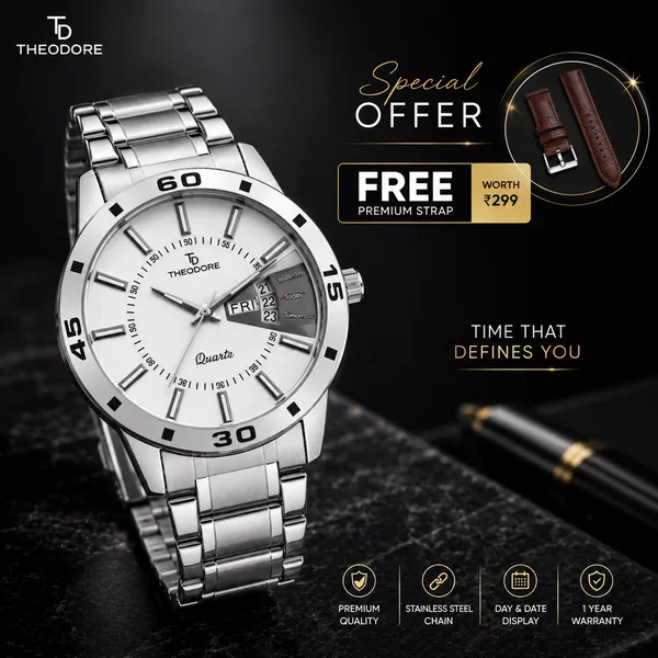 Silver_and_Black_Date_And_Day_Round_Dial_Watch_With_1_year_warranty_and_Strap_Free_for_Men_TD16194STP