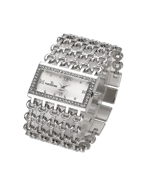 Silver_Bracelet_Rectangle_Dial_Watch_With_1_year_warranty_for_Women