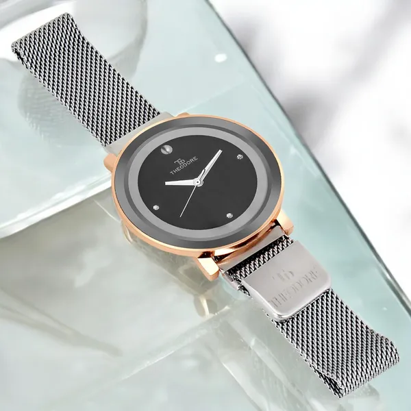 Black_Magnet_Strap_Round_Dial_Watch_With_1_year_warranty_for_Women