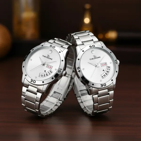 Couple_Premium_Date_and_Day_Stainless_Steel_Chain_Watch_-_With_1_year_warranty_TD192-193