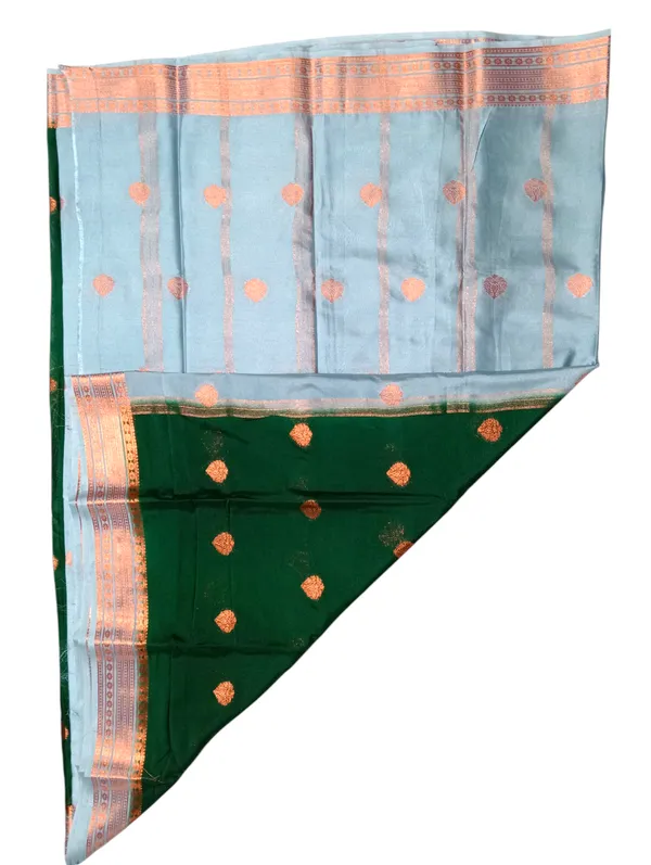 Bottel_Green_Crape_Butta_Silk_Saree_For_Women