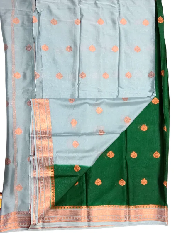 Bottel_Green_Crape_Butta_Silk_Saree_For_Women