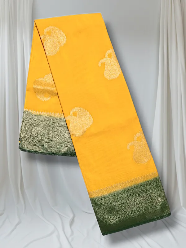 Yellow_Georgette_Silk_Saree_For_Women