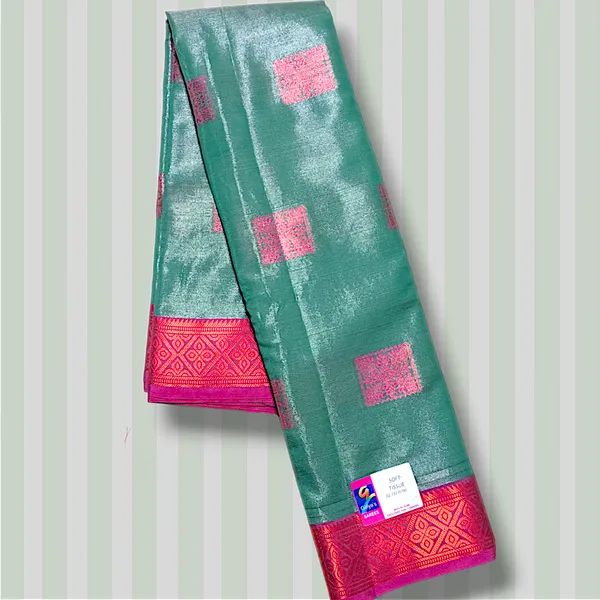 Bottel_Green_Softy_Tissue_Silk_Saree_For_Women