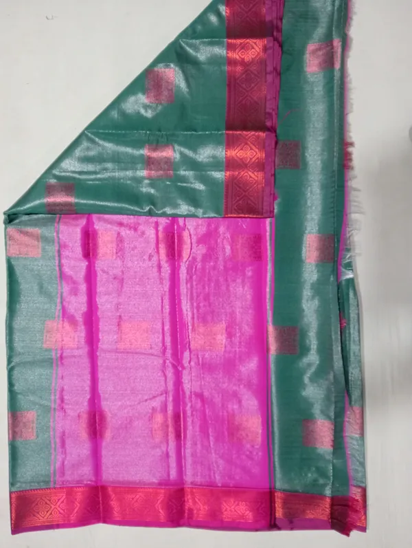 Bottel_Green_Softy_Tissue_Silk_Saree_For_Women