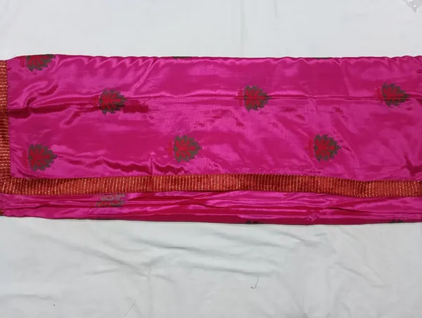 Dark_Pink_Satain_Work_Designer_Saree_For_Women