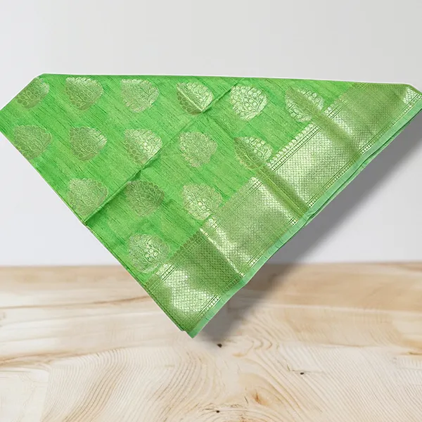 Light_Green_Sarika_Butta_Banarasi_Silk_Saree_For_Women
