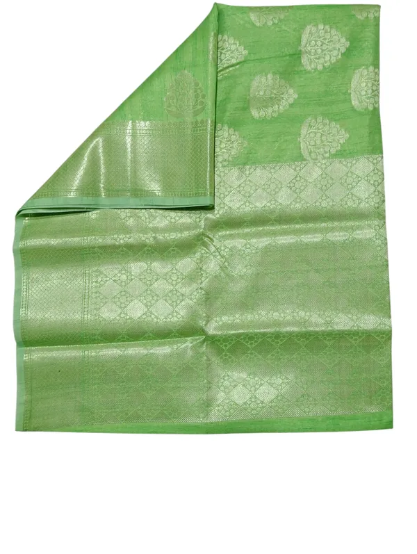 Light_Green_Sarika_Butta_Banarasi_Silk_Saree_For_Women