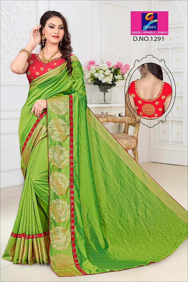 Light_Green_Raw_Silk_Work_Designer_Saree_For_Women
